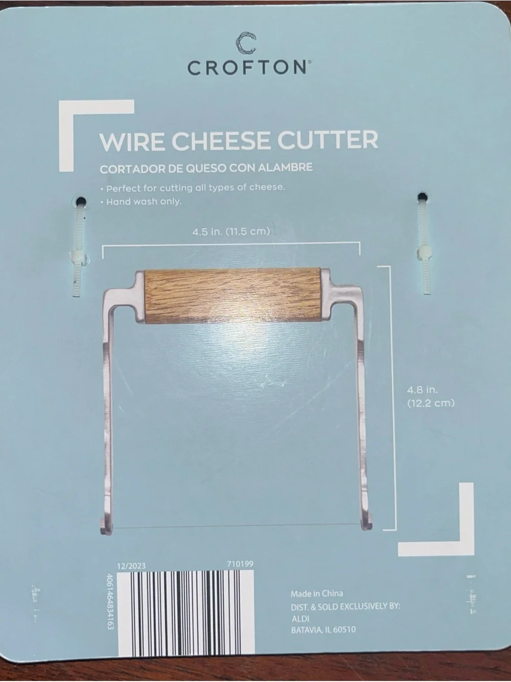 Crofton Wire Cheese Cutter with Wood Handle - Silver and Brown